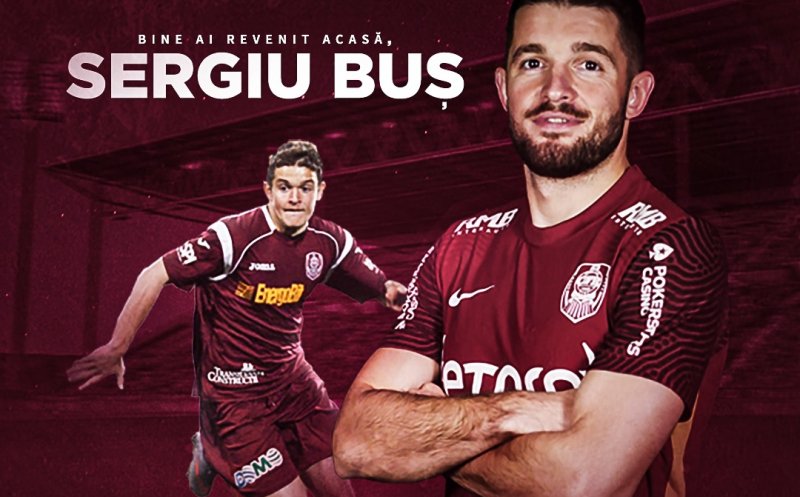 Sergiu Buș a revenit la CFR Cluj. Atacantul a fost prezentat oficial