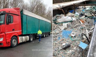 TIR-uri cu zeci de tone de haine, plastic și cauciucuri uzate, oprite la granița cu Ungaria