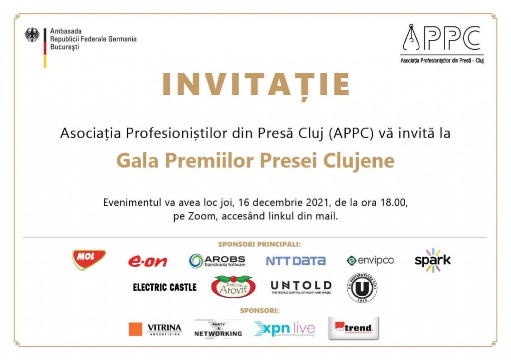 Gala Premiilor Presei Clujene: 14 premii pentru jurnaliști