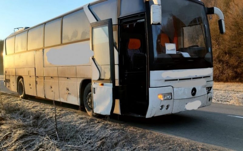 Accident cu pagube materiale în apropiere de Cluj. Un autobuz a lovit o ciurdă de vaci