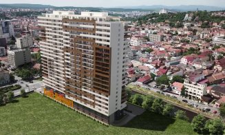 IMAGINI SPECTACULOASE FILMATE CU DRONA! Cum arată de sus cea mai înaltă clădire din inma Clujului. Maurer Panoramic va avea 24 de etaje