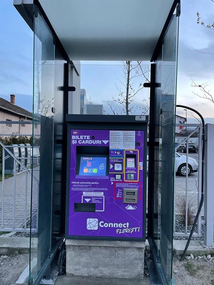 Automat de bilete și abonamente CTP instalat în Florești. Unde este amplasat