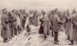 1914, noaptea de Crăciun în care  au pus armele deoparte, iar "cerul s-a făcut mai albastru ca niciodată"