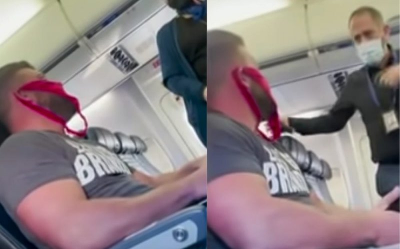 Dat jos din avion pentru că purta o pereche de chiloți de damă, pe post de mască de protecţie
