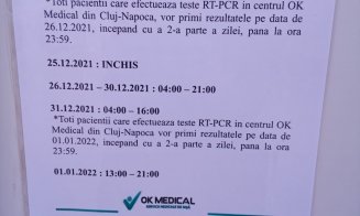 Înghesuială în prima zi a anului la centrul de testare al Aeroportului din Cluj. Oamenii stau la coadă
