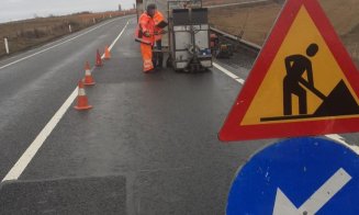 Reparații asfaltice cu tehnologia IR (infraroșu) pe un drum important din Cluj