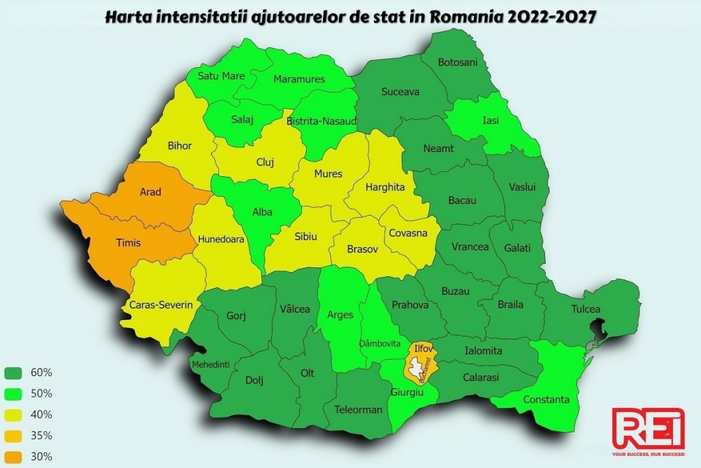 Clujul a intrat în zona galbenă, pe harta județelor care vor obține finanțare nerambursabilă în 2022
