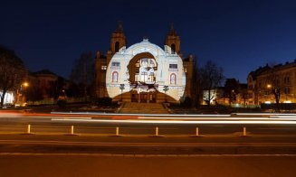 Eminescu a făcut spectacol la Cluj-Napoca, pe clădirea Teatrului Național „Lucian Blaga”