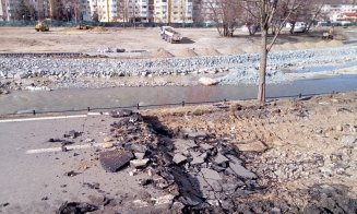 IMAGINI NOI de pe șantierul de modernizare a malurilor Someșului. PODUL Parcul Rozelor – Grigorescu prinde contur. Pista de biciclete, DESFIINŢATĂ. Ac