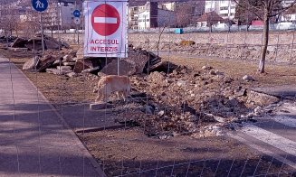 IMAGINI NOI de pe șantierul de modernizare a malurilor Someșului. PODUL Parcul Rozelor – Grigorescu prinde contur. Pista de biciclete, DESFIINŢATĂ. Ac