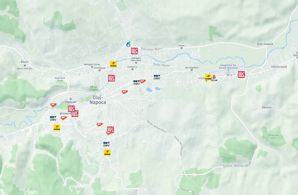 Unde găsești cea mai ieftină benzină și motorină în Cluj-Napoca. MOL vinde în continuare cel mai scump
