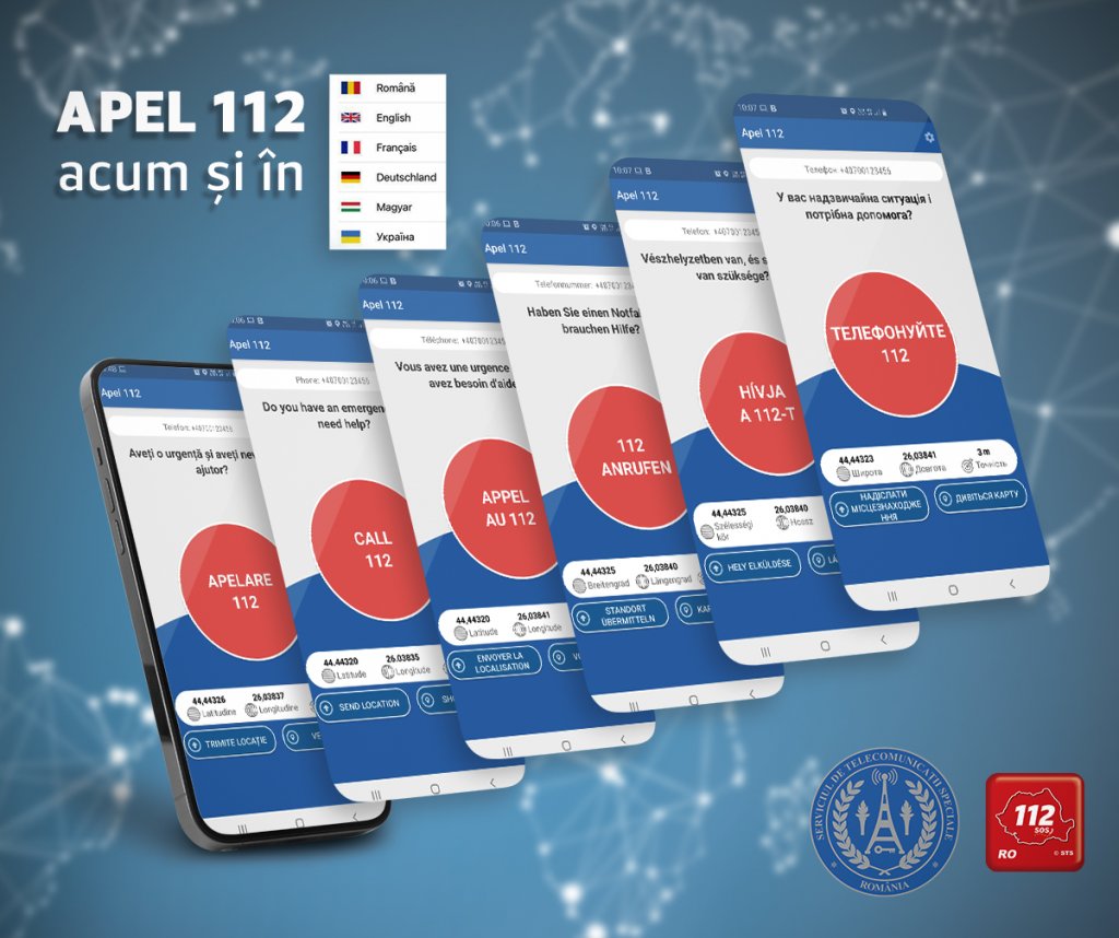Aplicaţia Apel 112 poate fi utilizată acum în şase limbi, inclusiv ucraineană