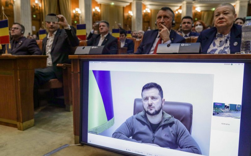 Zelenski, în Parlamentul României: La fel cum Ceaușescu nu putea fi convins de nimic, nici Putin nu poate fi convins de nimic. Împreună trebuie să îi oprim pe oamenii care cred că își pot permite orice
