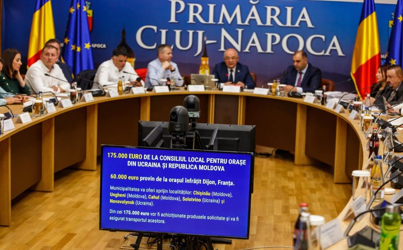 Cluj-Napoca oferă sprijin Ucrainei și Republicii Moldova: 175.000 EURO pentru alimente, medicamente, produse de igienă și materiale suport
