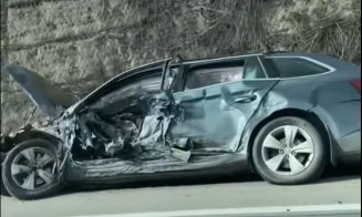 Accident pe Valcele - Apahida. Două mașini făcute praf