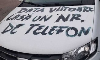 Un clujean a vandalizat mașina celui care i-a blocat accesul în curte cu un mesaj drept învățătură de minte