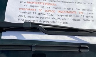 Somații la ștergătoare în parcarea Supeco din Mănăştur: "Maşinile parcate abuziv vor fi ridicate"