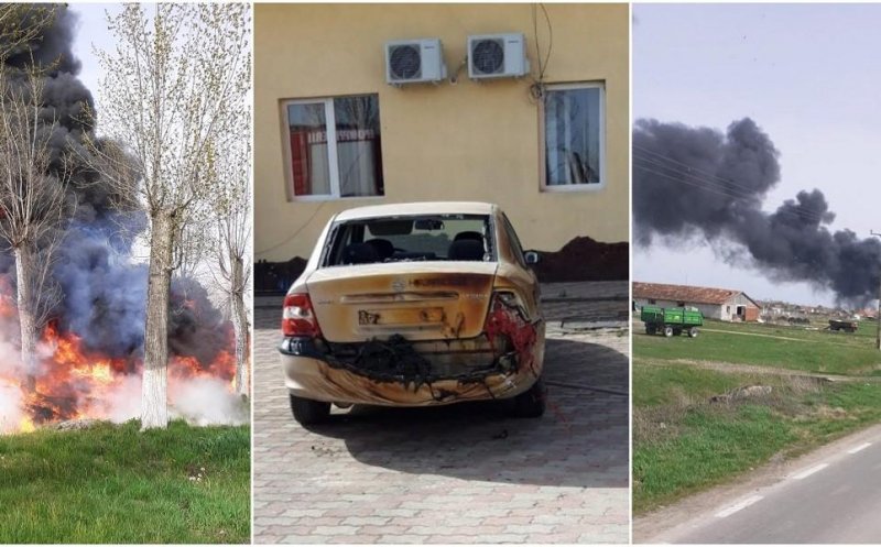 Pagubă de zeci de mii de euro. Un copil de 11 ani a dat foc la 2 km de țevi de plastic și mai multe mașini