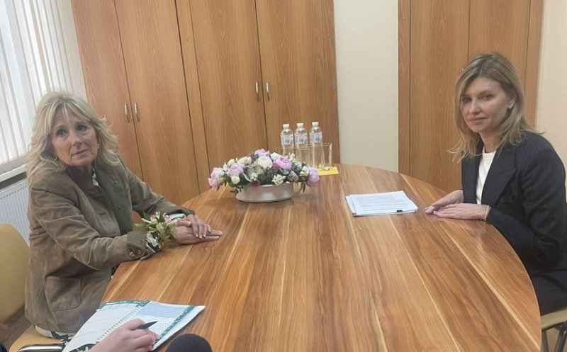 Vizită surpriză a Primei Doamne a SUA, Jill Biden în Ucraina şi întâlnire cu Prima Doamnă Olena Zelenska