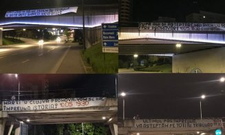 Suporterii Universității Cluj, mobilizare generală înainte de meciul decisiv cu Hermannstadt. Mesajele afișate în oraș