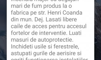 Incendiu de proporții la Dej. Arde hala unei fabrici de cauciucuri/ A fost transmis un mesaj de avertizare RO-ALERT