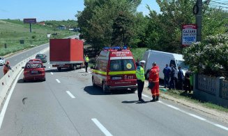 Accident la intrare în Turda dinspre Cluj. Trafic îngreunat