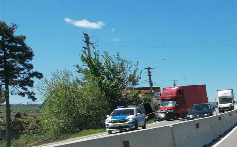 Accident la intrare în Turda dinspre Cluj. Trafic îngreunat