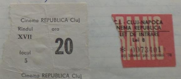 Bilet la film la Republica: de acum 39 de ani