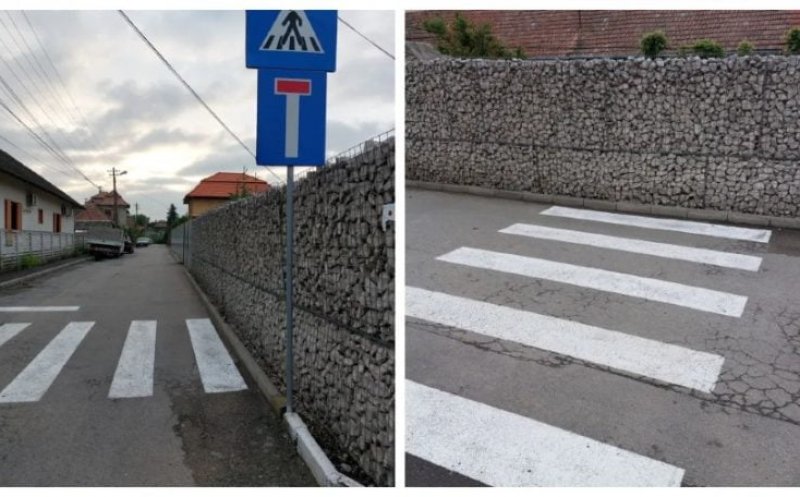 Trecere de pietoni din gard... în gard. Opera marca „Dorel” are aprobarea Poliției Cluj