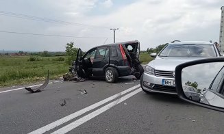Accident cu 7 mașini pe Cluj-Oradea. Traficul rutier a fost blocat pe ambele sensuri