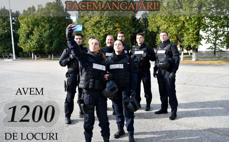 Val de angajări la Jandarmerie. "Dacă vrei o carieră dinamică și provocatoare..." sunt cuvintele cu care sunt ademeniți românii