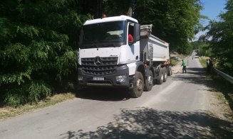 Reparații pe un drum județean cu probleme din Cluj