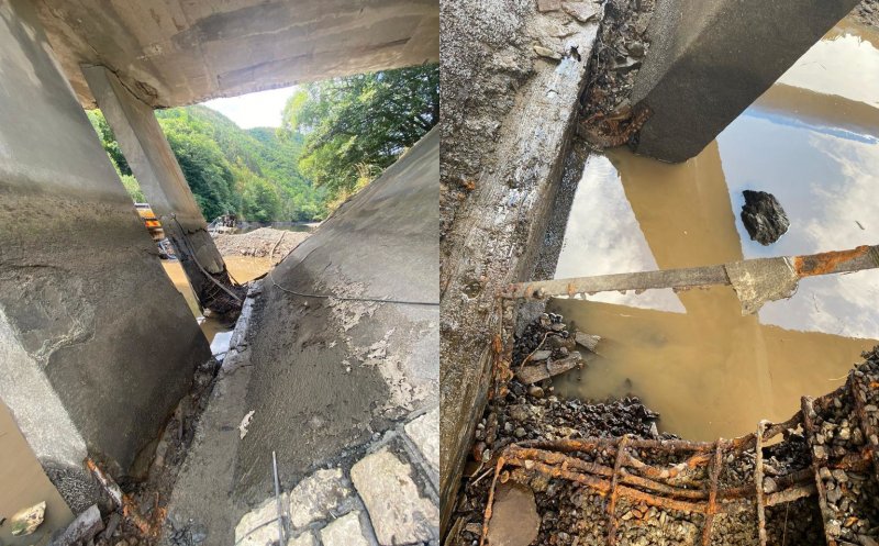 Circulația închisă de urgență pe podul de la coada lacului Gilău. E în pericol de prăbușire