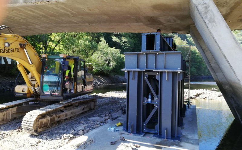 Lucrările la podul din Gilău se apropie de final. Tișe: „În câteva zile reluăm circulația”