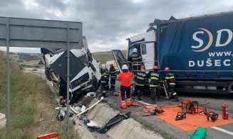 Accident grav pe centura Vâlcele-Apahida. Doi șoferi de TIR au ajuns la spital cu răni grave