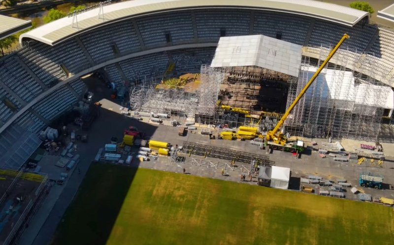 IMAGINI DIN DRONĂ. Pregătiri pentru UNTOLD, pe Cluj Arena