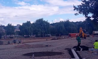 IMAGINI cu șantierul de la Sala Sporturilor din Cluj-Napoca. "De ce ne filmaţi?"/ "Să vadă lumea dacă munciţi"