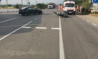 Accident GRAV cu motococlist în Jucu/ IMAGINI cu momentul impactului