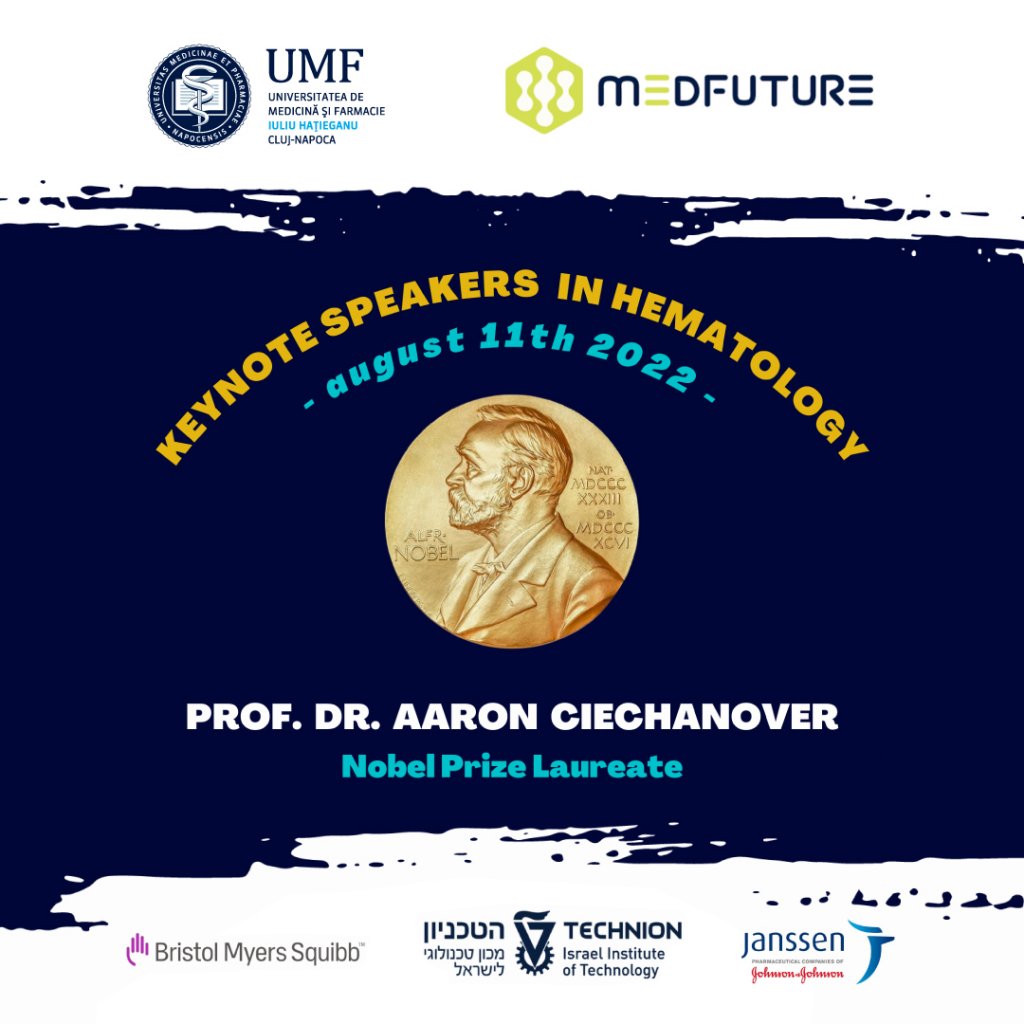 Medic, biochimist și profesor emerit în Israel, laureat al Premiului Nobel pentru Chimie, la un simpozion al UMF Cluj