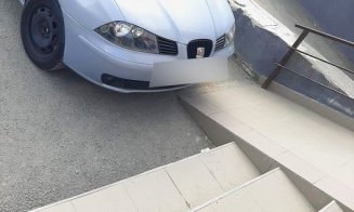 Model de parcare "rupe-ţi permisul" în Floreşti sau manevră salvatoare pentru a evita rampa impracticabilă de la Profi?
