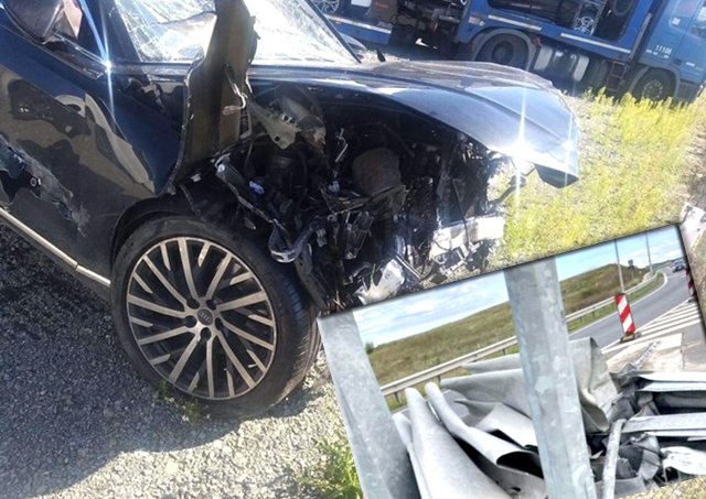 Şofer de 19 ani, a făcut acordeon parapeţii de pe Autostradă cu limuzina. Ar fi fiul primăriței din Chinteni