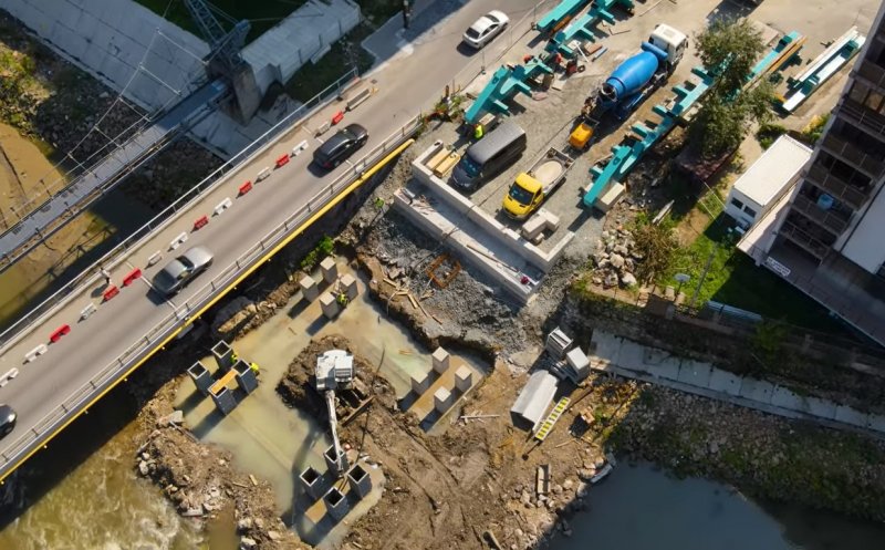 IMAGINI DIN DRONĂ. Cum arată șantierul de la Podul Porțelanului