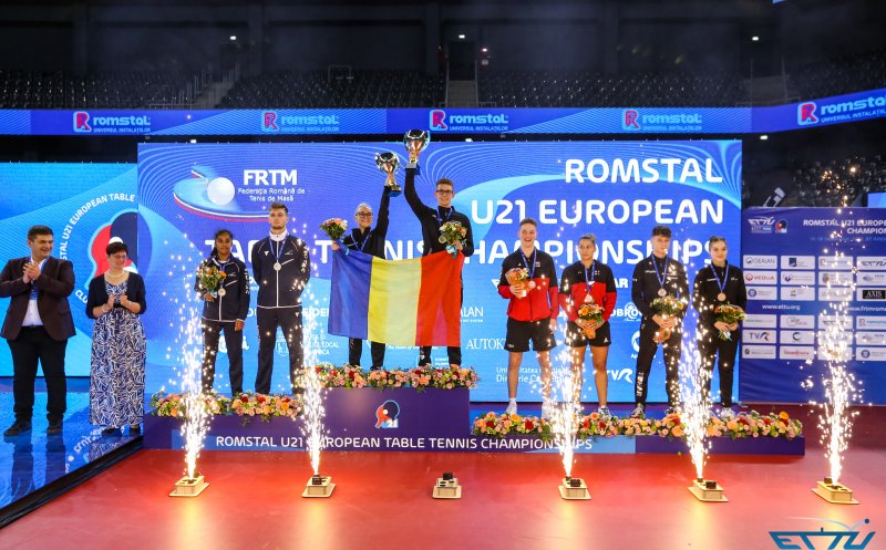 Cluj-Napoca: România câștigă titlul european la dublu mixt, la Europenele U-21 de tenis de masă