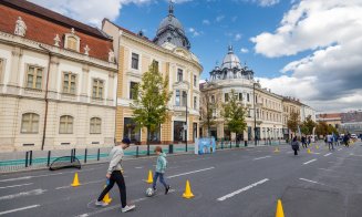 Săptămâna Europeană a Mobilității la Cluj-Napoca: latura de Est a Pieței Unirii a fost deschisă pentru pietoni