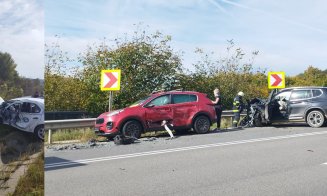 Accident în Feleacu. 5 persoane au fost transportate la spitat. 4 mașini au fost implicate