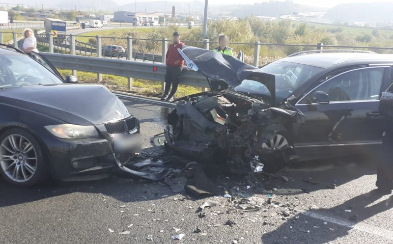 Accident cu 8 răniți la intrare pe A3! Patru persoane, între care și un copil de un an, la spital