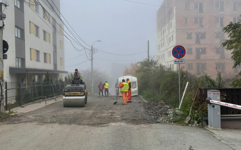 Cum se asfaltează în jurul unei rulote în Cluj-Napoca