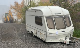 Cum se asfaltează în jurul unei rulote în Cluj-Napoca
