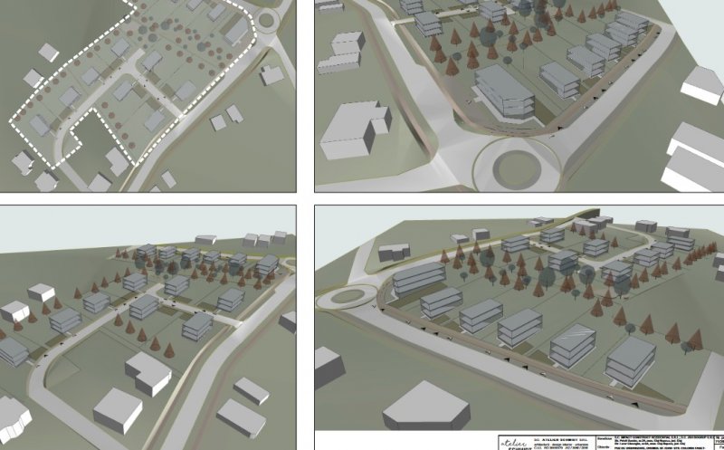 Case, grădiniță și stație de autobuz, în Făget