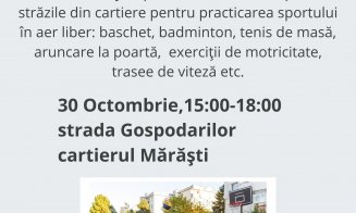 Primăria continuă acțiunile Străzi deschise și Fugi în curtea școlii pentru a promova sportul și mișcarea în aer liber